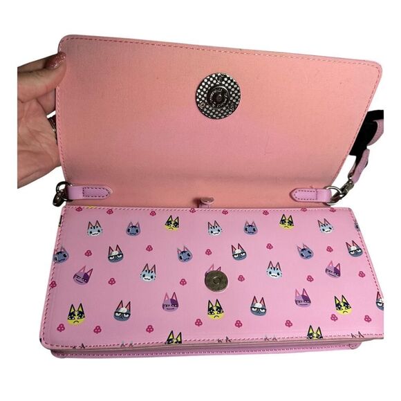 Crossbody Cat Meow Sling Bag Nintendo Switch Animal Crossing Case Purse w/Pins - Picture 10 of 14